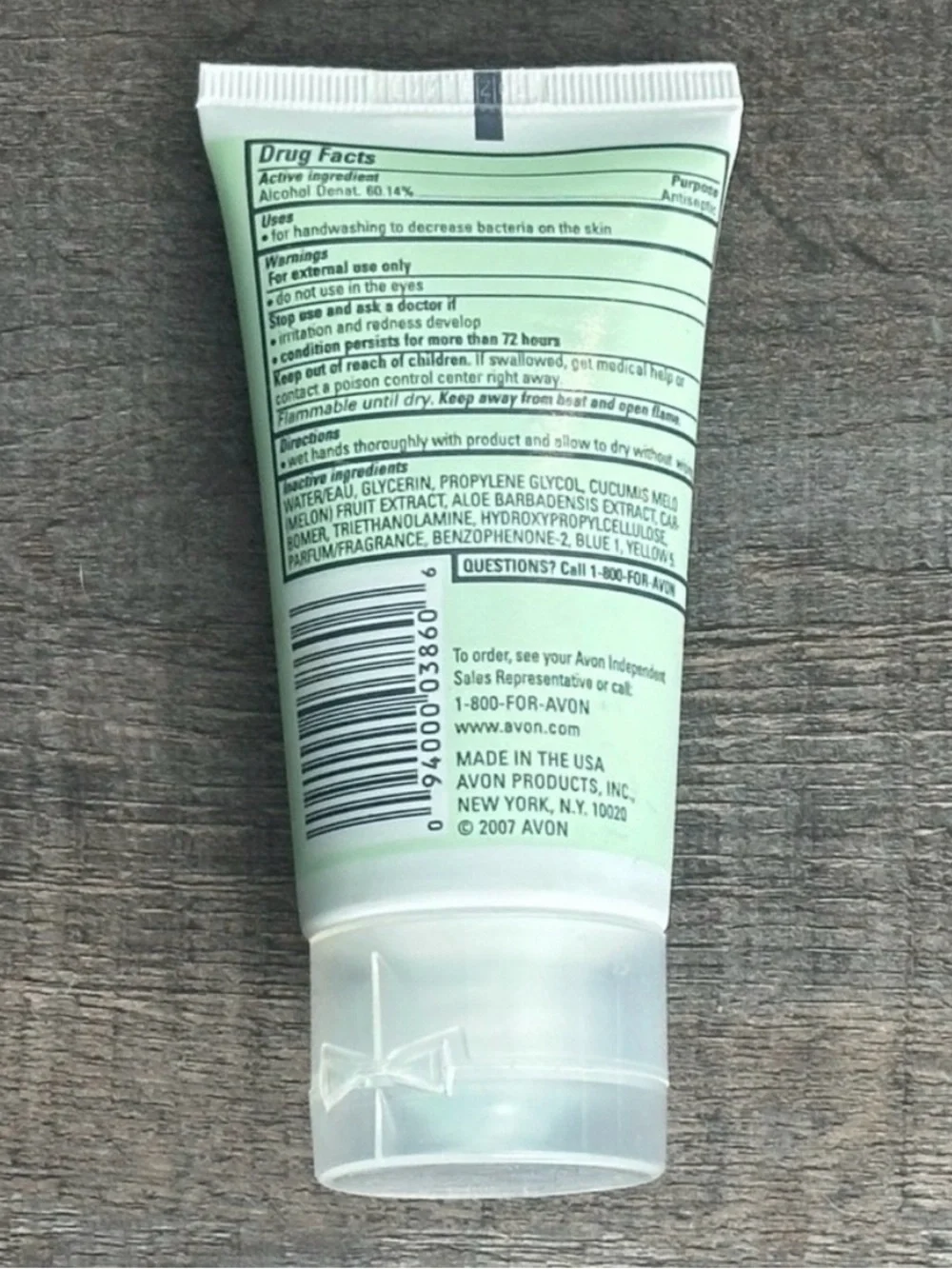 💞 New Avon Naturals Cucumber Melon Scented Antibacterial Hand Sanitizer Gel